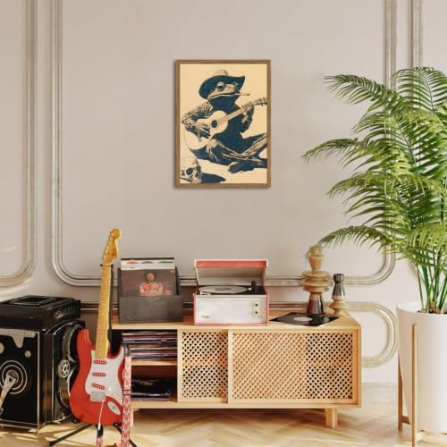 Funny Cowboy Frog Wall Art, Western Musical Frog Wall Decor Painting Whimsical - Image 2
