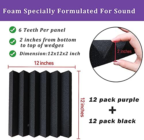 24 Pack Acoustic Panels, Fireproof Absorbing Noise Cancelling Panels, to Absorb - Image 2
