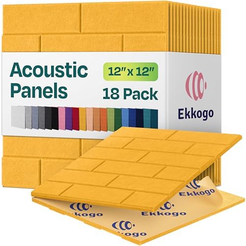 Acoustic Wall Panels 18-Pack, Office & Studio by EkkogoAcousticPanels
