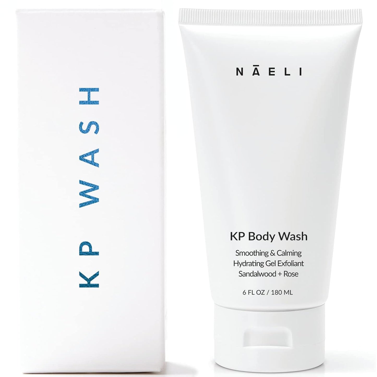 NAELI Keratosis Pilaris & Acne Exfoliating Body Wash Cleanser with 14% Glycolic & Salicylic Acid - Natural KP Bump Eraser & Strawberry Legs Treatment, Back & Butt Acne - Smooths & Hydrates, 6 oz