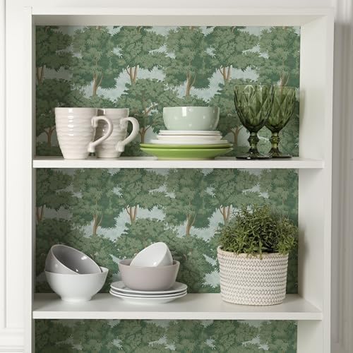 Main Street Peel and Stick Wallpaper Sheets, Toile Forest - Image 3