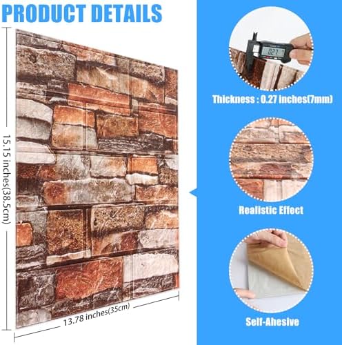 Peel and Stick 3D Foam Stone Wall Panels, Self Adhesive Wallpaper - Image 3