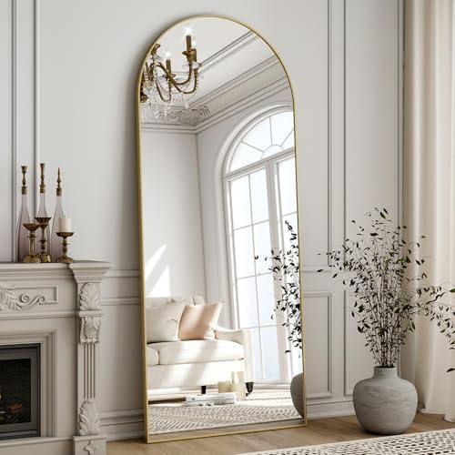 Arched Full Length Mirror 59"x16" Leaning Hanging by Unknown