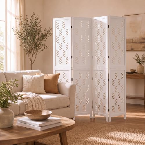 GIANTEX 4 Panel Folding Room Divider, Wood Privacy Screen - Image 4