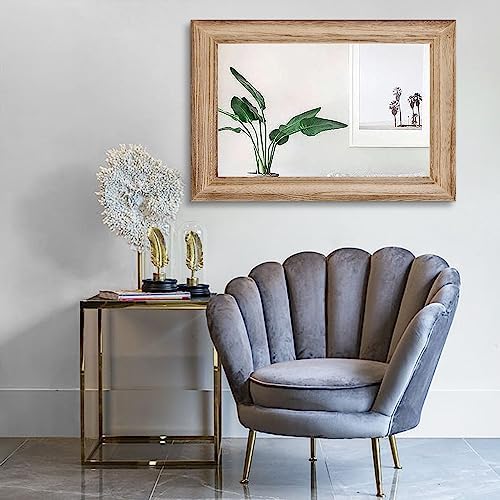 Rustic Mirror with Wood Frame Rectangular Mirrors - Image 2