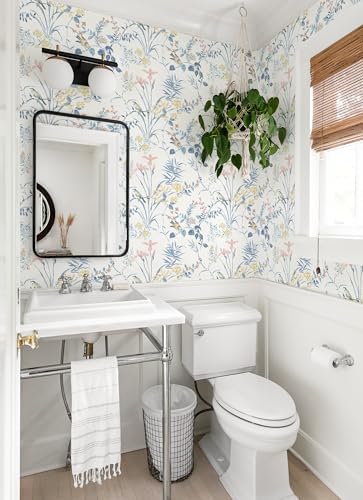 Erfoni Boho Floral Birds Wallpaper DIY Removable Peel and Stick Wallpaper - Image 4