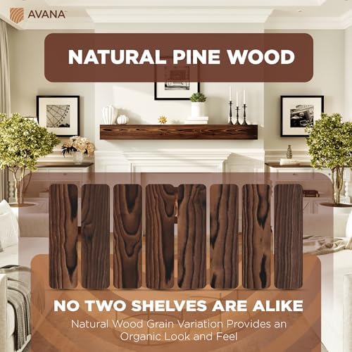 Avana Rustic Fireplace Mantle Shelf 72 Inches - Image 3
