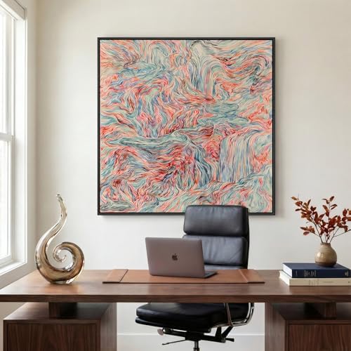 Extra Large Framed Colorful Abstract Wall Art Decor - Image 2