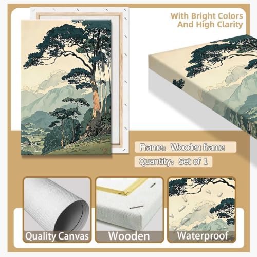 Wframed Pine Mountain Landscape Canvas Wall Art 12x16in - Image 2