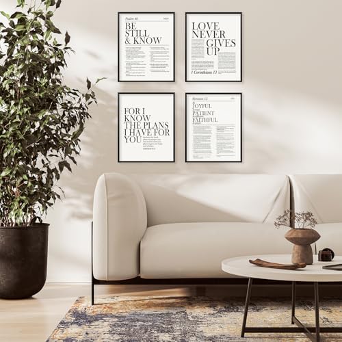 Locomiss Black and White Christian Wall Art Decor, Modern Bible Verse Prints - Image 3