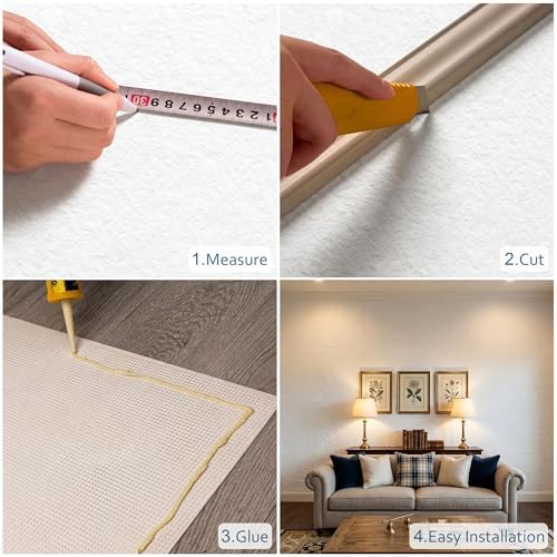4-Pack Faux Stone Wall Covering, 23.6" x 47.2" MCM Modified Clay Material 3D - Image 6