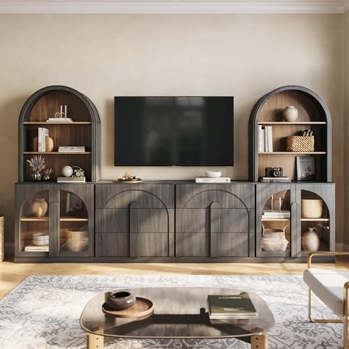 BELLEZE Bijou 126" Wall Unit 6-Piece Modular TV Stand by BELLEZE
