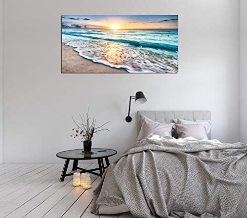 Baisuart S02250 Canvas Prints Wall Art Beach Sunset Ocean Waves Nature Pictures - Image 6