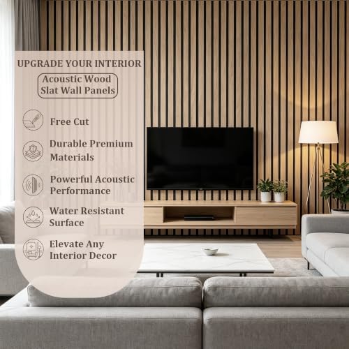 4 Pack 47.2"x23.6" Wood Slat Acoustic Panels - Image 4