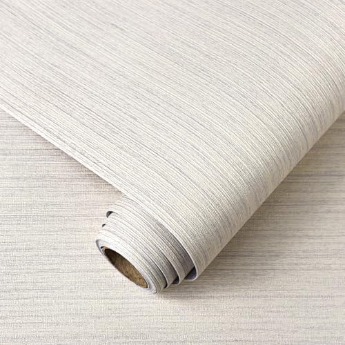 Beige Grasscloth Peel and Stick Wallpaper Fabric Wallpaper 15.7" x 196" Texture by TAPETYLLER