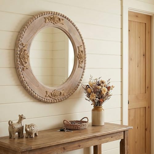 Round Wood Mirror - Image 6