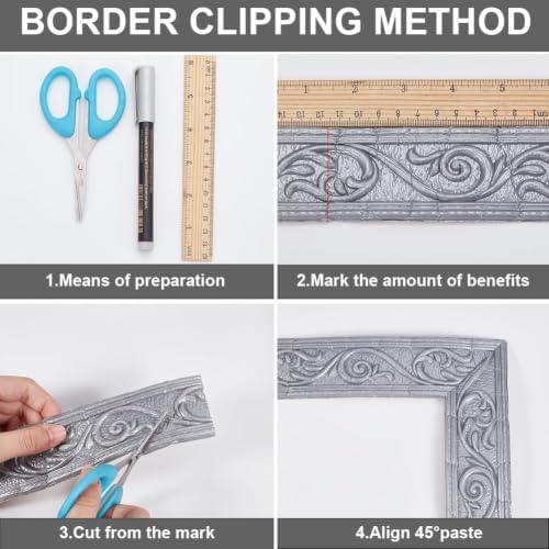CRASPIRE 3D Light Grey Crown Molding Peel and Stick Flexible Moldings Trim - Image 5