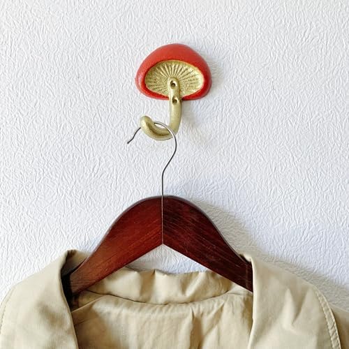 Rustic Mushroom-Shaped Decorative Wall Hook Rack Hangers - Image 3