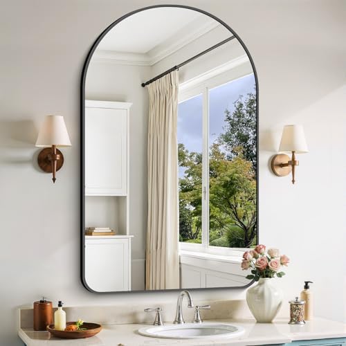 GLASHOM Arched Bathroom Mirror, Wall Mounted Mirror, Living Room, Vertically by GLASHOM