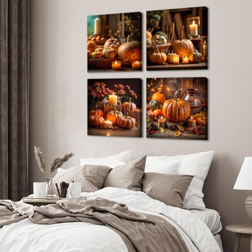 Fall Pumpkin Wall Decor Halloween Wall Art Autumn Harvest Festival Theme Canvas - Image 4