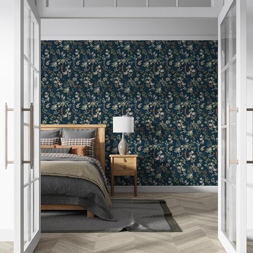 Wallpaper Peel and Stick Dark Floral Wallpaper Removable Wall Mural - Image 4