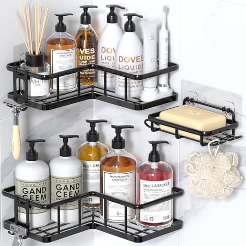YASONIC Corner Shower Caddy Adhesive, 100% Rustproof Shower Organizer by YASONIC