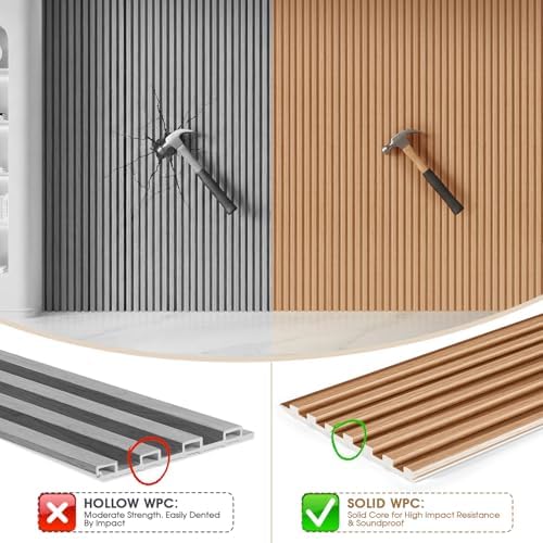 WPC Acoustic Slat Wall Panels 16-Pack 47.2'' x 6'' - Image 3