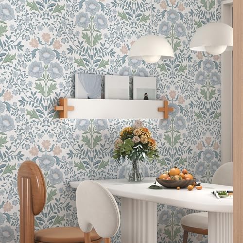 PeonyQueen Floral Peel and Stick Wallpaper 17.3"x78.8" Boho Contact Paper - Image 4