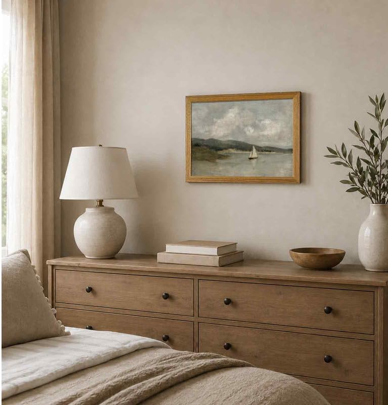 SEYSHUI Coastal Wall Art Nautical Sailboat Wall Decor Framed - Image 4