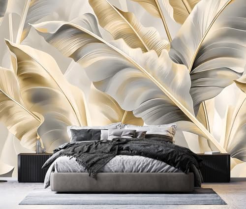Golden Banana Leaf Peel and Stick Wallpaper murals - Image 2