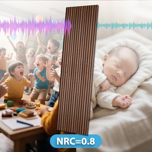 Art3d Acoustic Wood Slat Panels 94.5"x24", Walnut Brown - Image 3