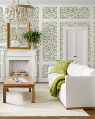 Green Tulip Floral Peel and Stick Wallpaper Retro Green Contact Paper - Image 6