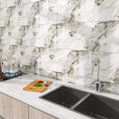 Marble Peel and Stick Backsplash 23.6 x11.8 in - Image 2