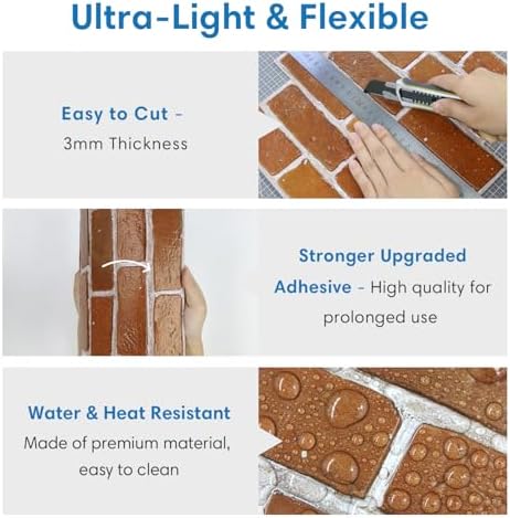 COMSTICKC 3D Peel and Stick Faux Brick Wall Panels - Image 5