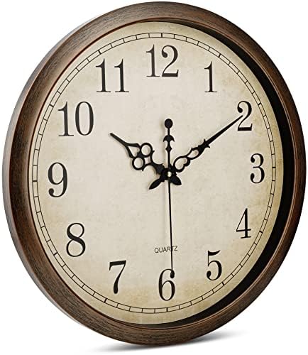 Bernhard Products Vintage Brown Wall Clock Silent Non Ticking 16 Inch Extra - Image 4