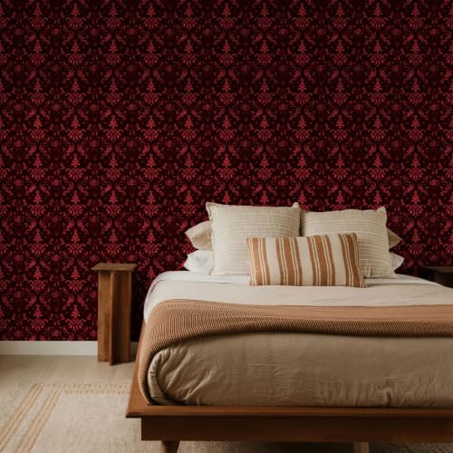 FLFK Gothic Wallpaper Peel and Stick Vintage Red Contact Paper 16" x 384" - Image 4