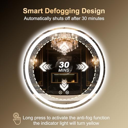 28 Inch Round LED Bathroom Mirror - Image 6