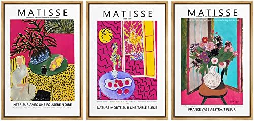MUDECOR Framed Wall Art Print Set Abstract Flower Vases by Henri Matisse Nature by MUDECOR