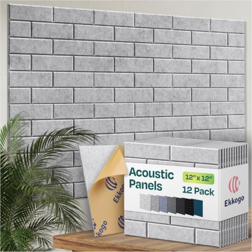 Acoustic Wall Panels 12-Pack, Office & Studio by EkkogoAcousticPanels