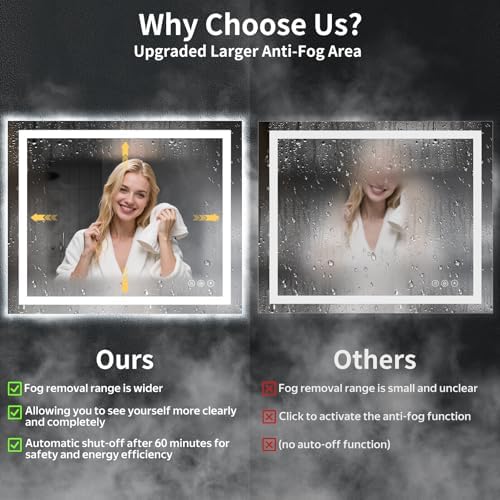 32"x40" LED Bathroom Mirror - Image 4