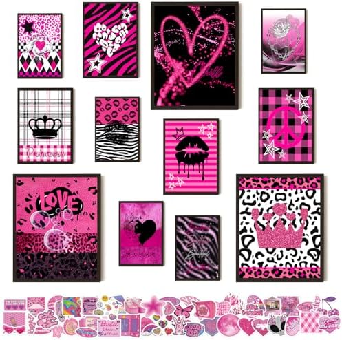 KBKBART 12 Pcs Mcbling Trashy Y2k Posters Room Decor and 50 Pcs Y2k Sticker by KBKBART