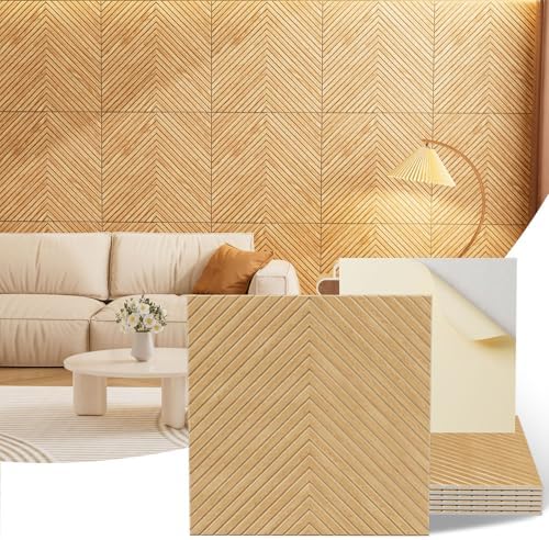 Acoustic Wall Panels, 6 Piece 23.62" X 23.62" Peel and Stick Wall Panels by Vellorise