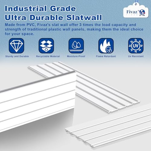 PVC Slatwall Panels, 4 ft x 4 ft Garage Wall Storage Systems - Image 5