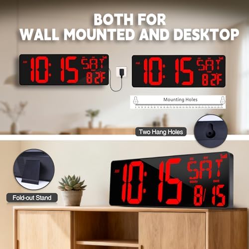 Digital Wall Clock Large Display: 16.5" LED Digital Clock - Image 6