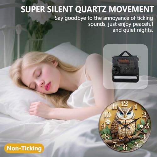 peacoblue Owl Wall Clocks Battery Operated - Image 4
