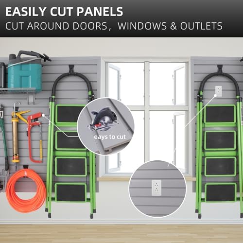 FRAYSCENT Slat Wall Paneling Garage Wall Organizer, Slatwall Panels Garage Tool - Image 5