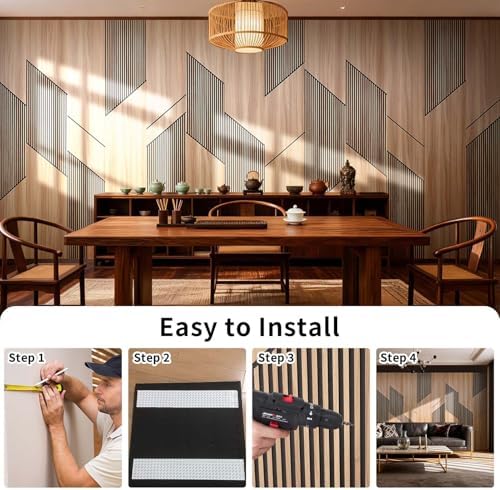 8-Pack Teak Wood Grain 3D Wall Panels - Image 6