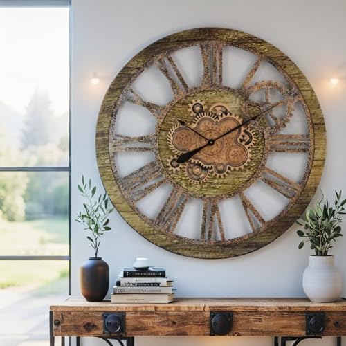 ImprovingLife The Gears Clock 36'' Inch Real Moving Gear Wall Clock Vintage - Image 2