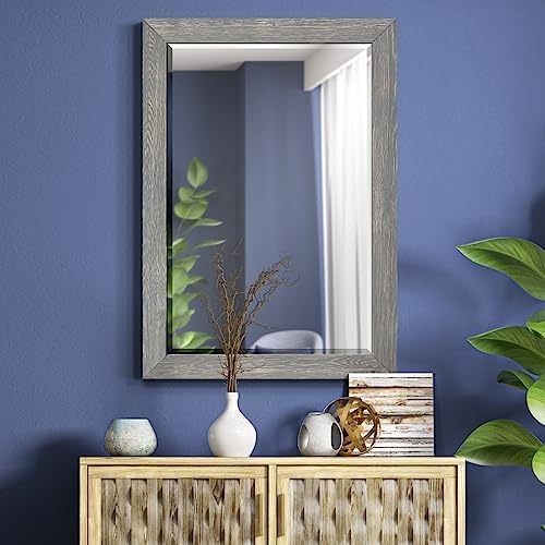 Renditions Gallery Horizontal Gray Wood Frame Vanity Body Mirror Rustic - Image 3