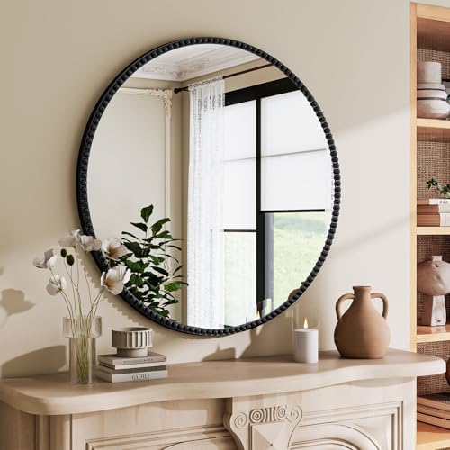 Vintage Round Mirror, 36 Inch Wall-Mounted by VETROVUE